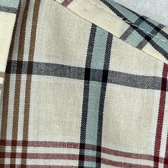 CLUB ROOM Shirt Mens M Palermo Plaid Button Up Refined Woven Winter Ivory NEW - Picture 10 of 16